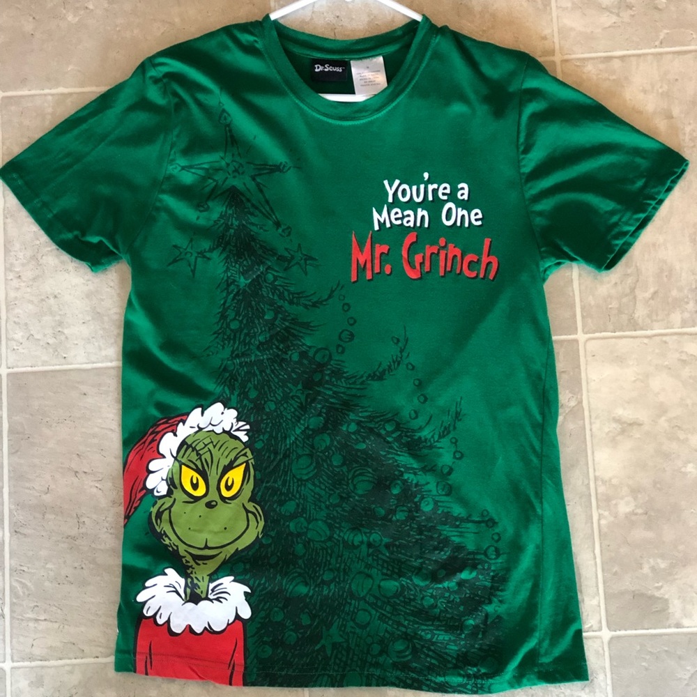 VINTAGE Dr Seuss The Grinch Promo T-Shirt Green Mens Size M Retro